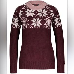 Ulvang Norway Sweater Wool Rav Kiby Roundneck Crew Neck Nordic Burgundy Size XS